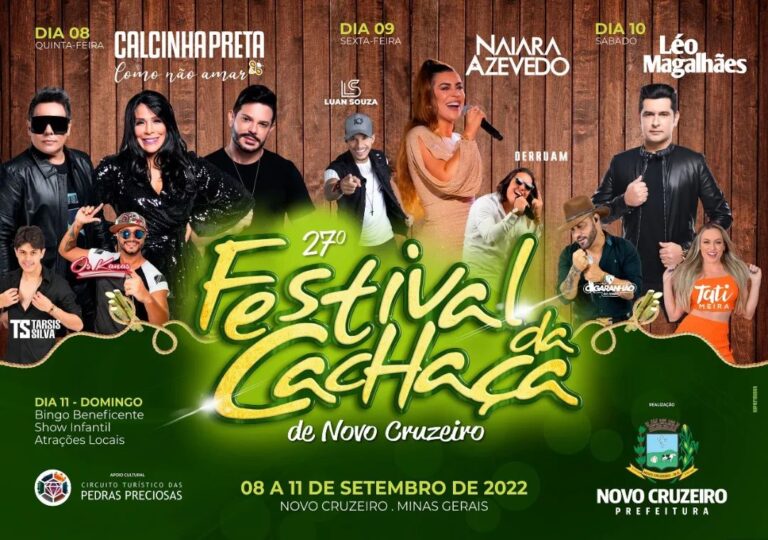 08 a 10/09 – Festival da Cachaça (Novo Cruzeiro/MG)