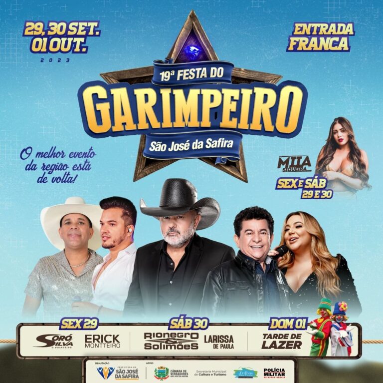 29 e 30/09 – 19ª Festa do Garimpeiro (São José da Safira/MG)