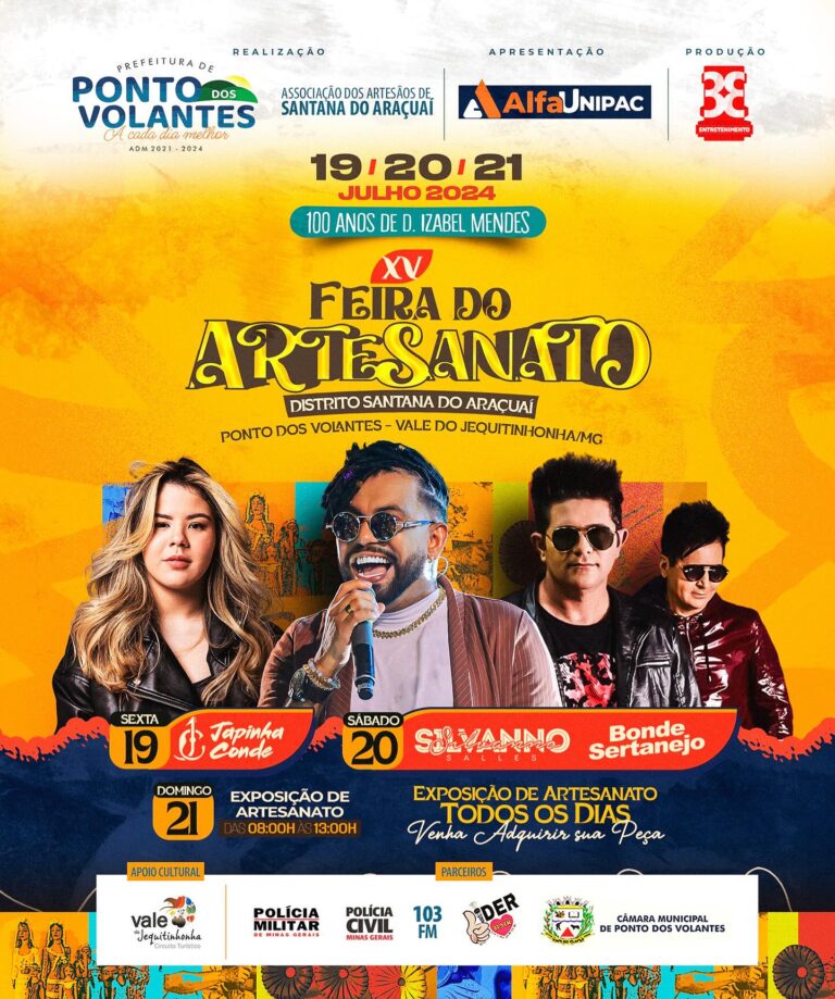 19 e 20/07 – Feira do Artesanato (Santana do Araçuaí/MG)